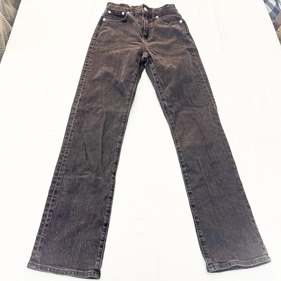 Madewell '90s Straight Black Wash Zip Fly Denim Jeans Size 23 - Picture 2 of 8